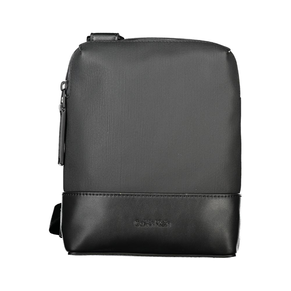 Calvin Klein Black Polyester Men Shoulder Bag with sleek design and iconic logo, perfect for stylish urban men.