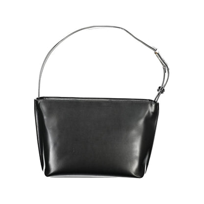 Calvin Klein Black Polyester Women Handbag, featuring a sleek design with recycled materials, ideal for urban-chic fashion.
