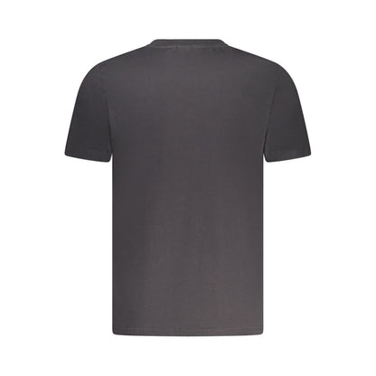 Back view of North Sails Black Cotton Men T-Shirt showcasing premium quality fabric and sleek design.