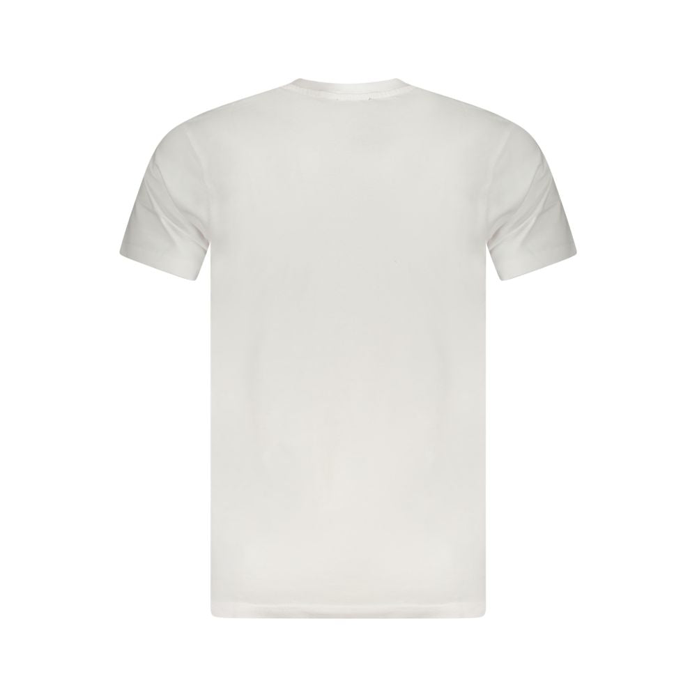 Back view of Cavalli Class White Cotton Men T-Shirt