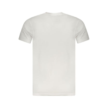 Back view of Cavalli Class White Cotton Men T-Shirt