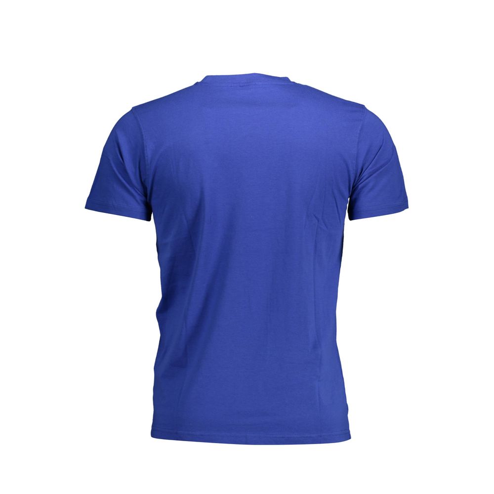 Rear view of Sergio Tacchini Blue Cotton Men T-Shirt with crew neck design and premium cotton fabric.