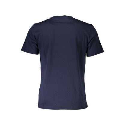 Back view of North Sails Blue Cotton Men T-Shirt in navy blue.