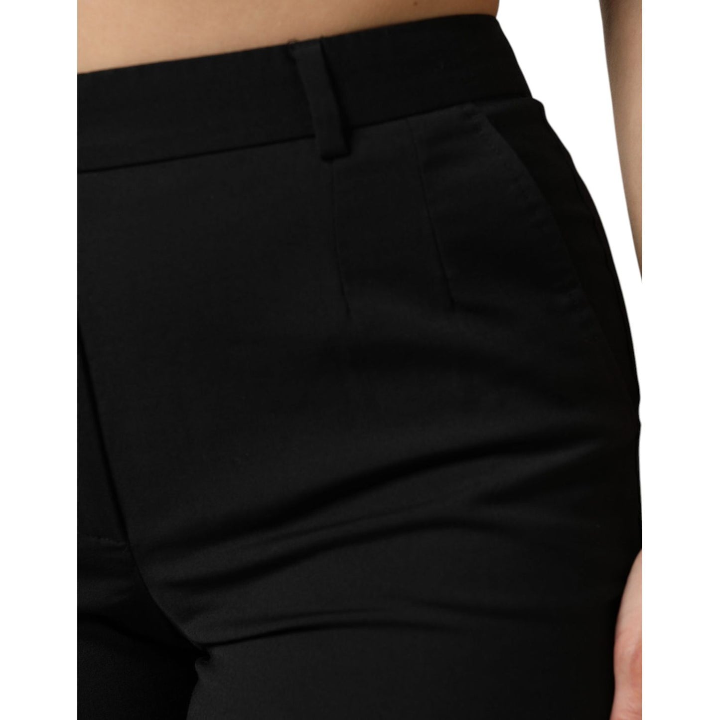 Dolce & Gabbana Black High Waisted Tapered STAFF Pants