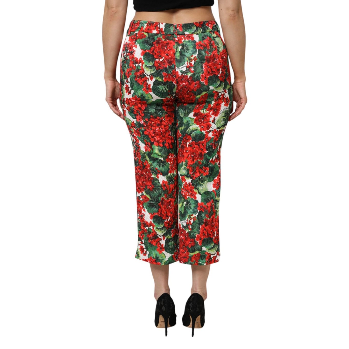 Dolce & Gabbana Multicolor Floral Print Cropped Pants