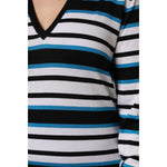 Dolce & Gabbana Multicolor Stripes Long Sleeves V-neck Top TSH87137-38