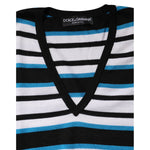 Dolce & Gabbana Multicolor Stripes Long Sleeves V-neck Top TSH87137-38