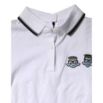 Dolce & Gabbana White Cotton Short Sleeves Collared Polo Top TSH87143-38