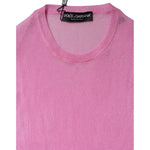 Dolce & Gabbana Pink Polyester Sleeveless Round Neck Tank Top TSH90665-44