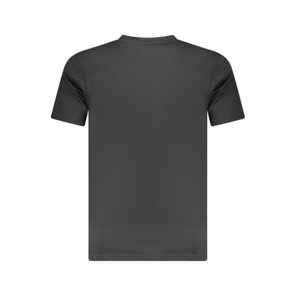 Cavalli Class Black Cotton Men T-Shirt back view - premium short sleeve crew neck tee with logo print for style and durability.