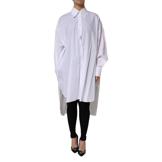 Dolce & Gabbana White Cotton Collared Shirt Long Sleeve Top TSH906891-38