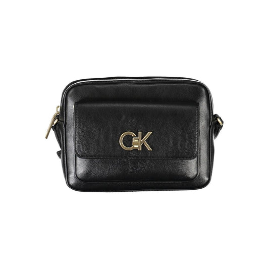 Calvin Klein Black Recycled Polyester Women Handbag featuring sleek design and eco-friendly material.