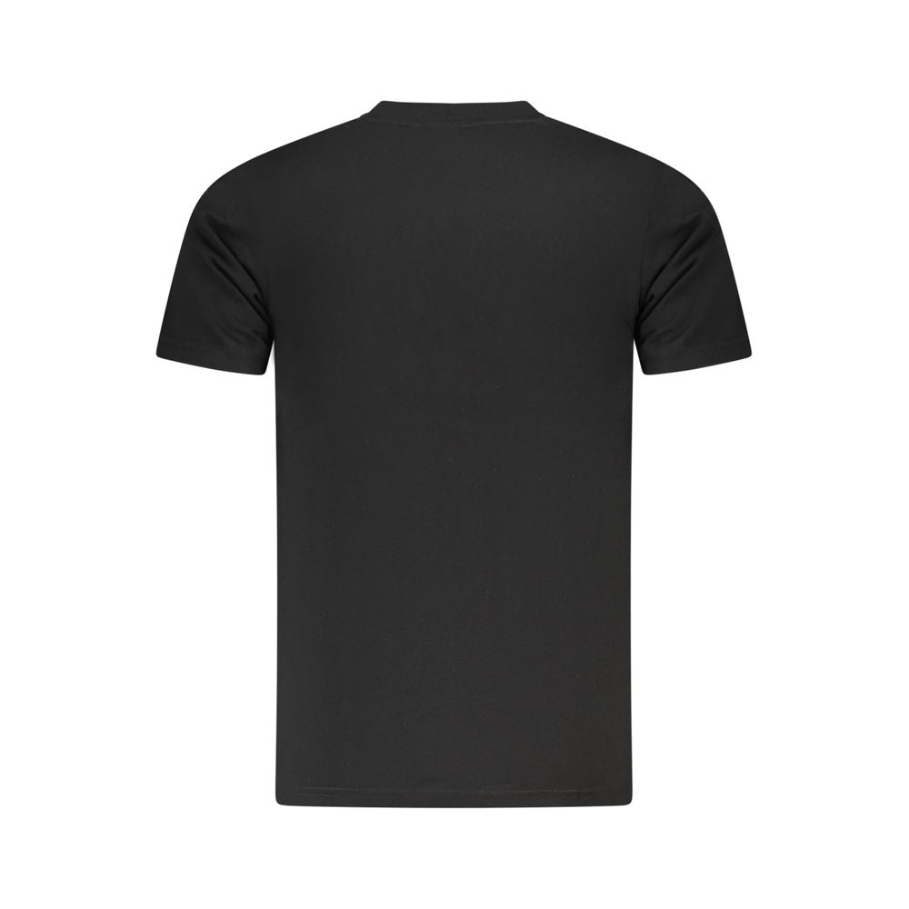 Rear view of Cavalli Class Black Cotton Men T-Shirt showcasing its sleek design and premium quality.