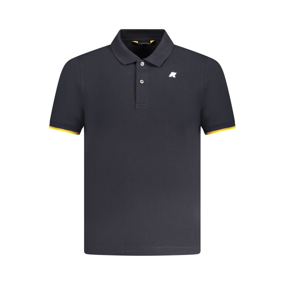 K-WAY Blue Cotton Polo Shirt with short sleeves, 2 buttons, contrasting details, and logo application.