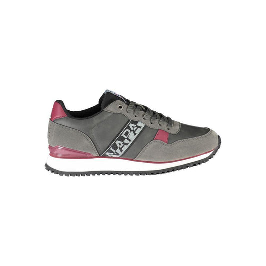 Napapijri Elegant Gray Lace-Up Sneakers with Contrast Accents NA-23104-EU41/US8