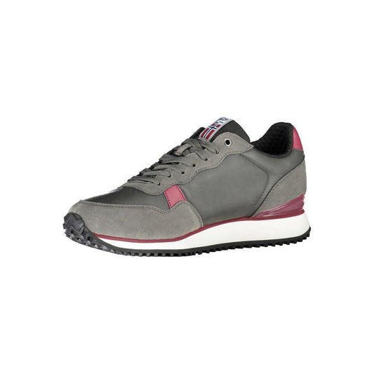 Napapijri Elegant Gray Lace-Up Sneakers with Contrast Accents NA-23104-EU41/US8