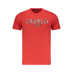 Cavalli Class Red Cotton Men T-Shirt CA-36639-M