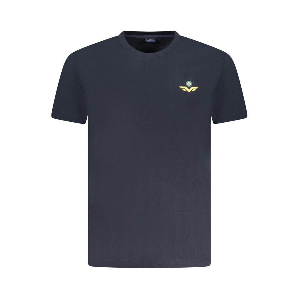 Armata Di Mare Blue Cotton Men T-Shirt with logo and distinctive print, short sleeves, crew neck, ideal for stylish casual wear.