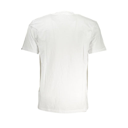 Vans White Cotton Men T-Shirt showcasing back view, highlighting minimalist design and pure cotton fabric for comfort.