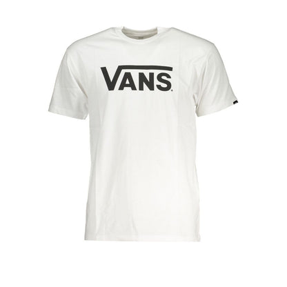 Vans White Cotton Men T-Shirt with bold logo design, perfect for casual style and comfort, crafted from soft cotton.