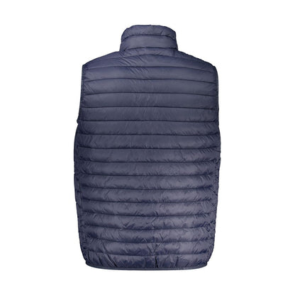North Sails Blue Polyamide Men Jacket, back view showcasing sleek, lightweight design.