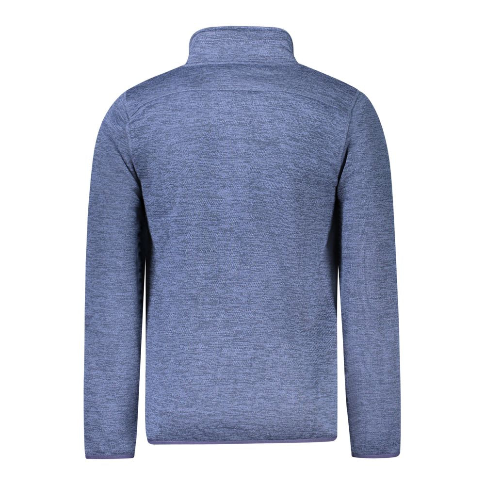 Norway 1963 Blue Polyester Men Jacket back view with long sleeves, fleece lining, and sleek embroidery.