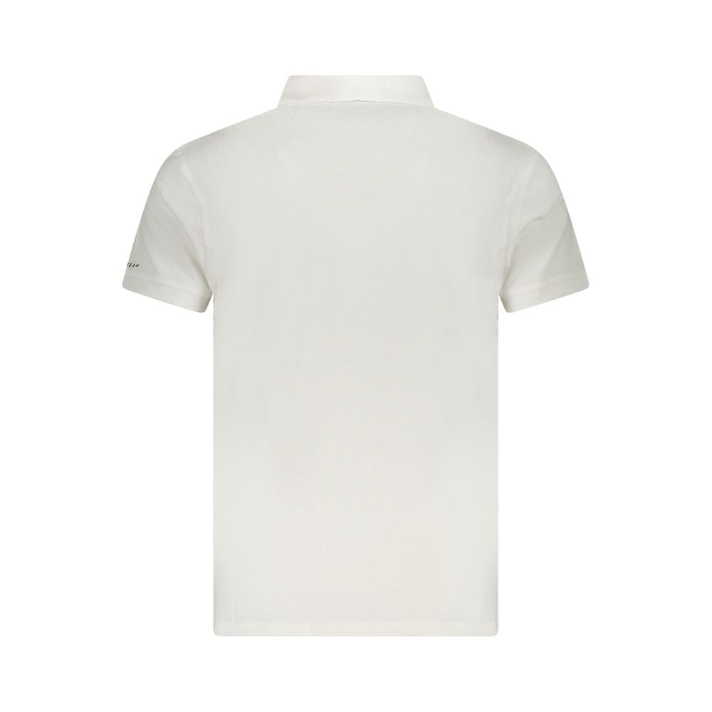 Trussardi White Cotton Men Polo Shirt back view, showcasing clean design with short sleeves and collar.