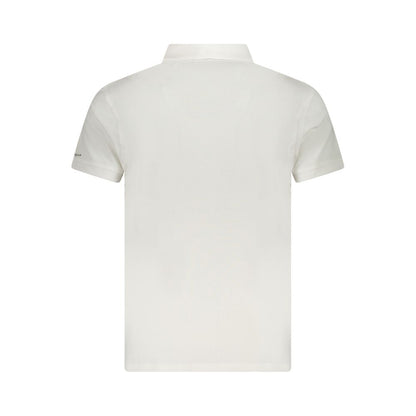 Trussardi White Cotton Men Polo Shirt back view, showcasing clean design with short sleeves and collar.