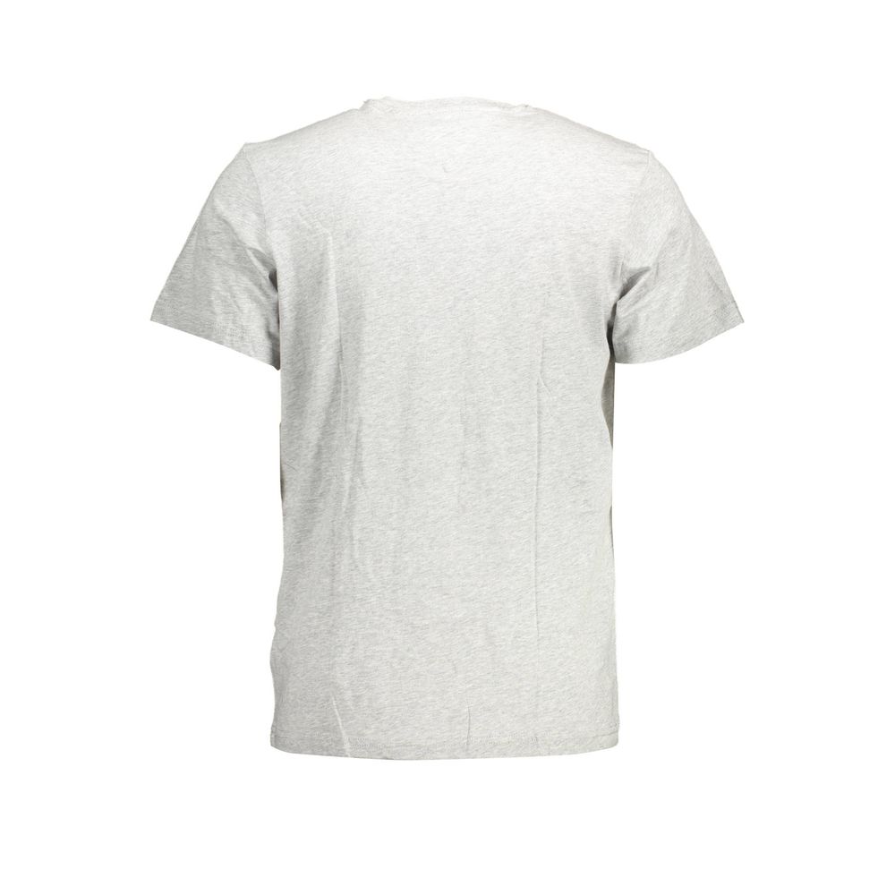Back view of Tommy Hilfiger Brown Cotton Men T-Shirt with short sleeves and crew neck, showcasing its organic cotton material.