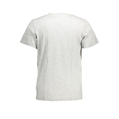 Back view of Tommy Hilfiger Brown Cotton Men T-Shirt with short sleeves and crew neck, showcasing its organic cotton material.