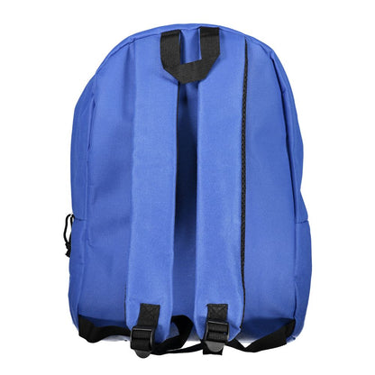 Back view of Norway 1963 Blue Polyester Men Backpack with adjustable shoulder straps and secure zip closure.