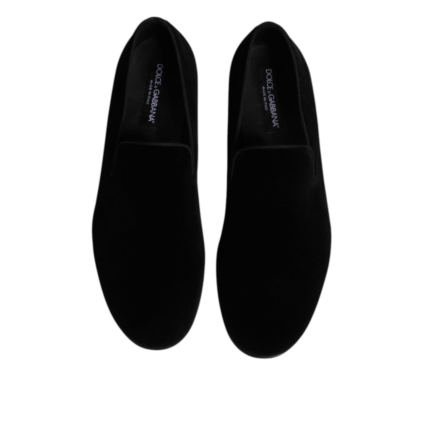 Dolce & Gabbana Black Velvet Slip On Loafers Formal Shoes MV7356-43