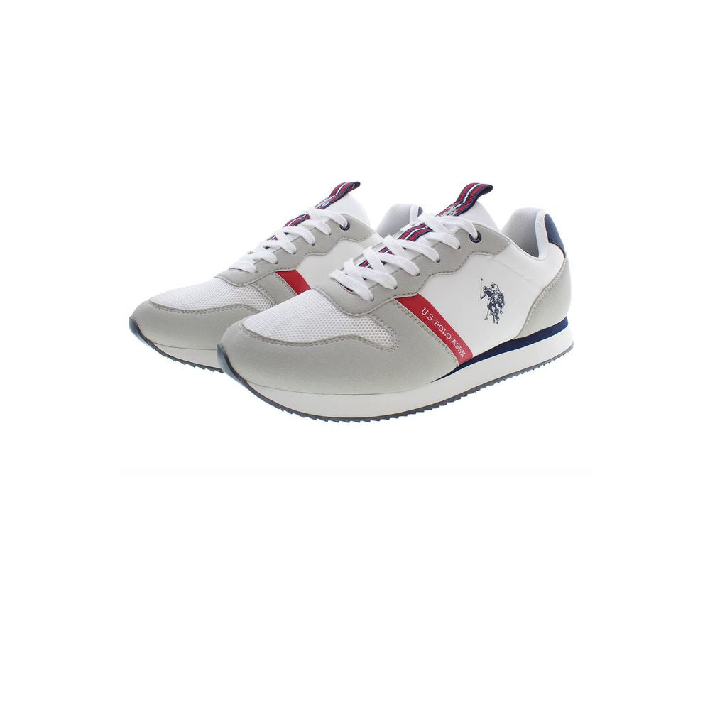 U.S. POLO ASSN. White Polyester Men Sneaker with logo, modern design, emphasizing style and comfort.