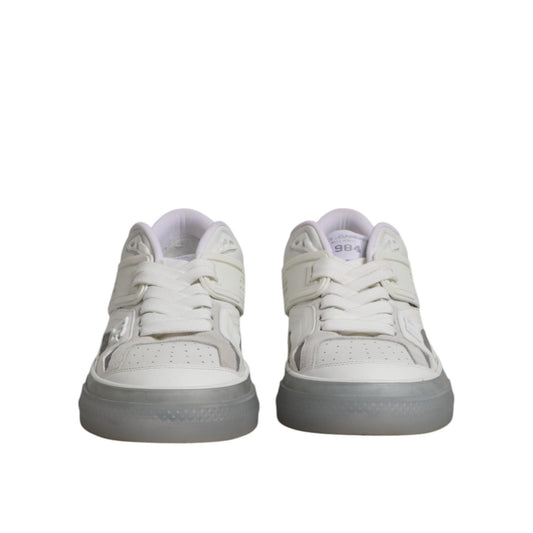 Dolce & Gabbana White Low Top DG Embossed Men Sneakers Shoes MV7366-44