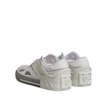 Dolce & Gabbana White Low Top DG Embossed Men Sneakers Shoes MV7366-44