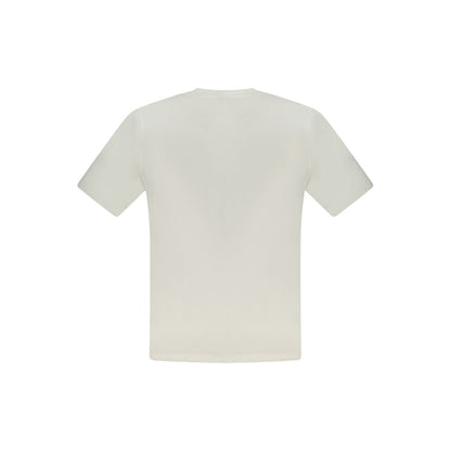 Back view of North Sails White Cotton Men T-Shirt showcasing sleek design and craftsmanship.