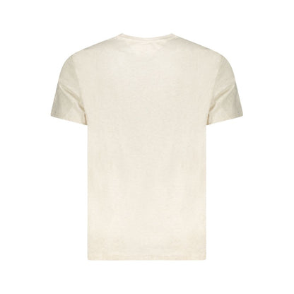 Tommy Hilfiger Beige Cotton Men T-Shirt