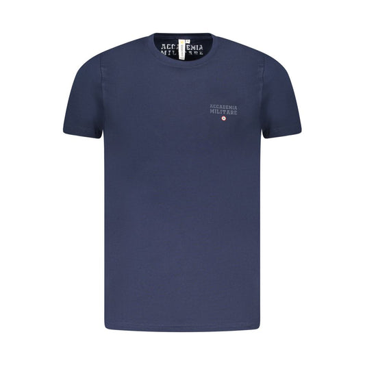 Accademia Militare Blue Cotton T-Shirt with logo, short sleeves, crew neck.