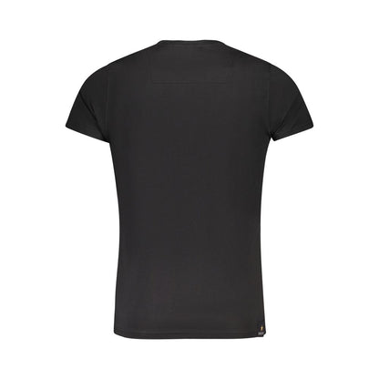 Back view of Accademia Militare Black Cotton T-Shirt with short sleeves and crew neck design
