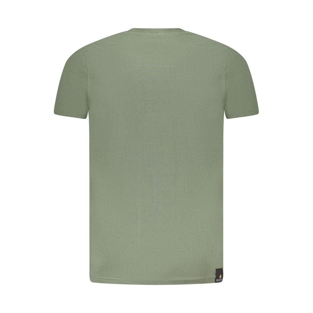 Back view of Accademia Militare Green Cotton T-Shirt, short sleeve, eagle logo, crew neck, perfect for casual wear.