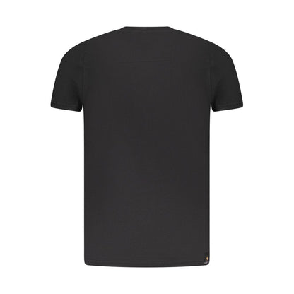 Accademia Militare Black Cotton T-Shirt with short sleeves, crew neck, and small academy logo.