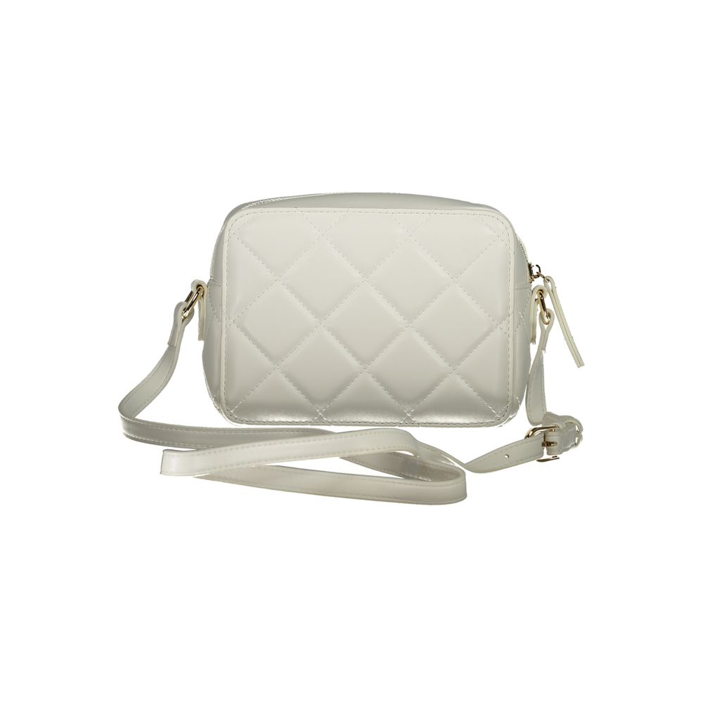 Mario Valentino White Polyethylene Handbag with adjustable strap, zip closure, and contrasting details