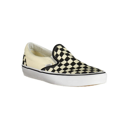 Vans White Polyester Sneaker with checked slip-on design, contrasting details.