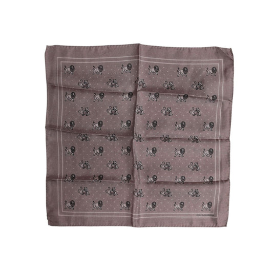 Dolce & Gabbana Brown Animal Print Square Foulard Scarf MS7257