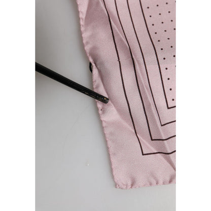 Dolce & Gabbana Beige Dotted Silk Square Men Foulard Scarf