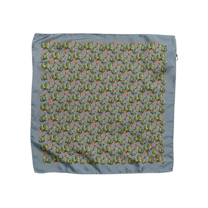 Dolce & Gabbana Gray Green Cactus Print Square Foulard Scarf