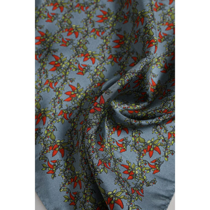 Dolce & Gabbana Gray Chilis Silk Square Men Foulard Scarf