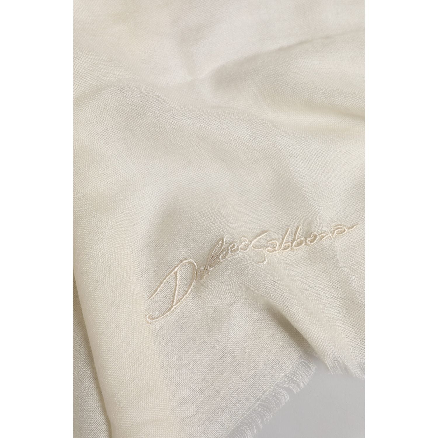 Dolce & Gabbana White Cashmere Neck Warmer Wrap Shawl Scarf