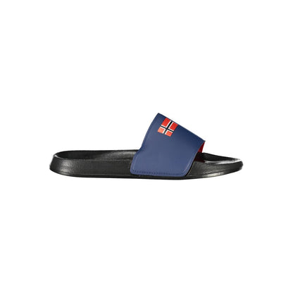 Norway 1963 Black Plastic Mens Sandal with bold design and iconic logo, perfect for trendsetters seeking style and comfort.