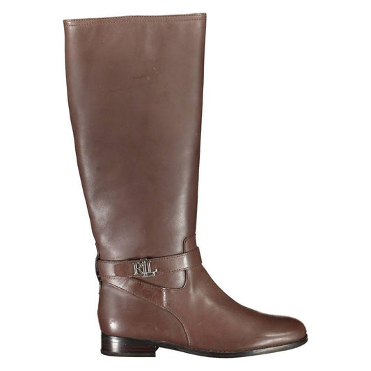 Ralph Lauren Brown Leather Women Boot RA-16099-EU37/US7